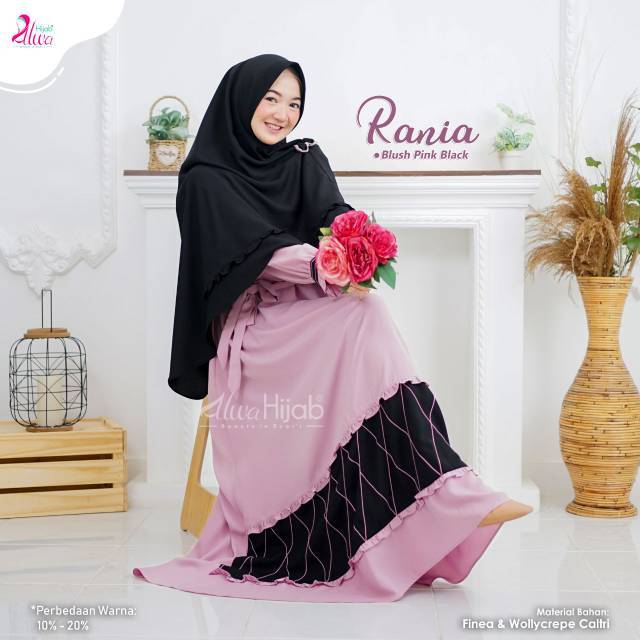 GAMIS RANIA 1 SET KHIMAR || ALWA HIJAB