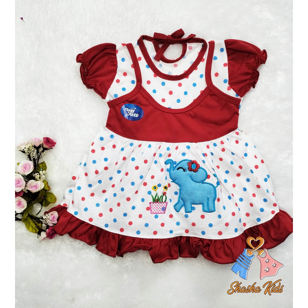 [M-018] Baju Bayi Perempuan/Dress Bayi Perempuan Planet Kids Kupu-kupu Murah 0-6bln