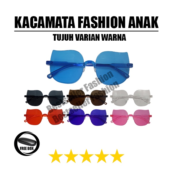 KACAMATA FASHION ANAK CAT EYE WARNA WARNI KACAMATA ANAK GAYA LUCU TERBARU JELLY CANDY UNISEX FREECASE