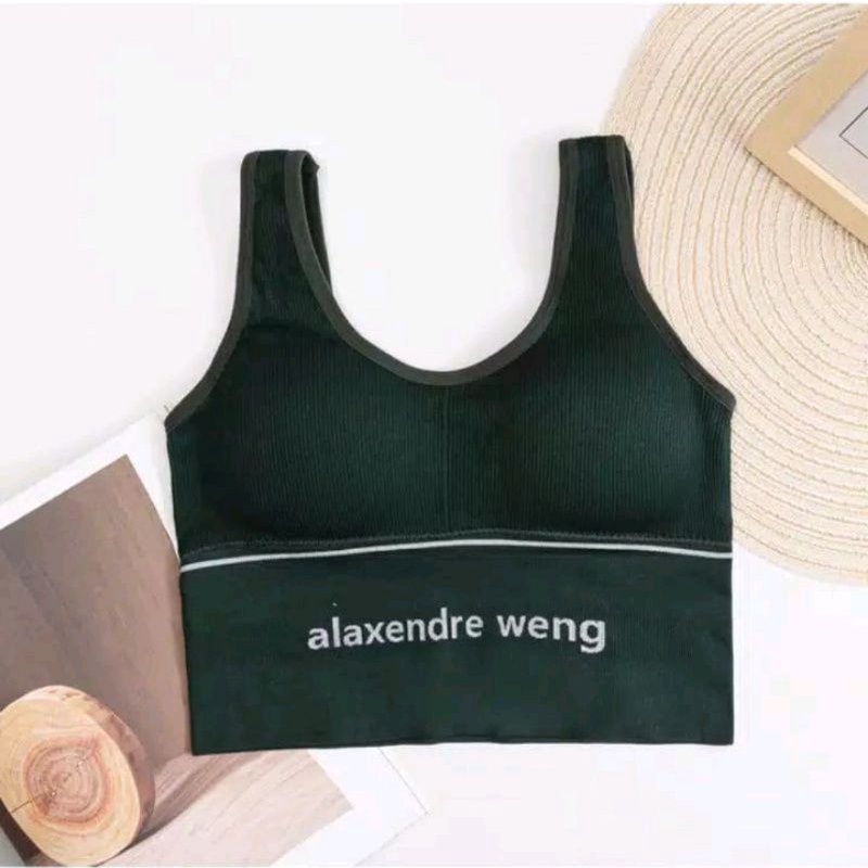 Alaxendre Weng BRA IMPORT BRA SPORT BRA GYM Olahraga Wanita BH Tampa Kawat Elastis