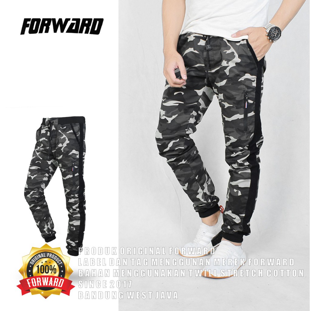 Celana Joger Pria Army Camo Loreng Pant Forward