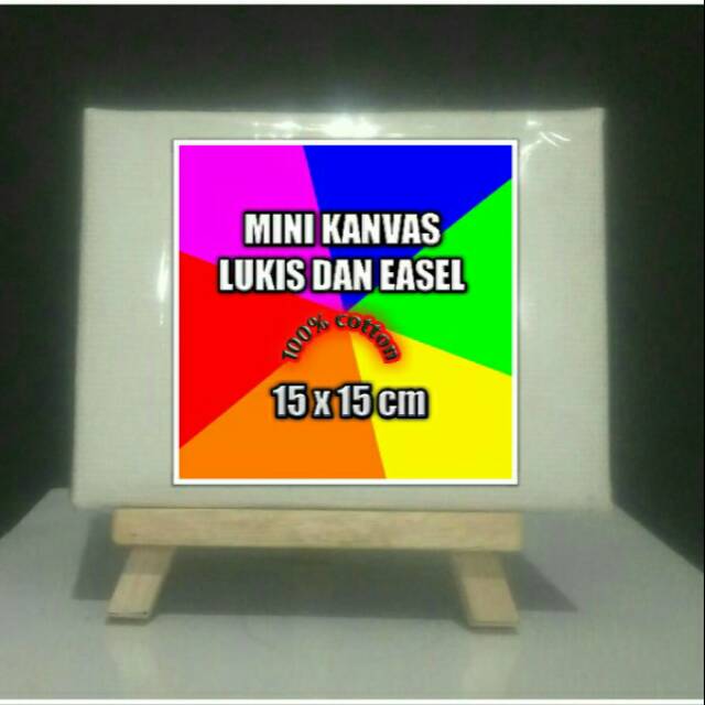 

Mini easel dan kanvas lukis 15x15 cm