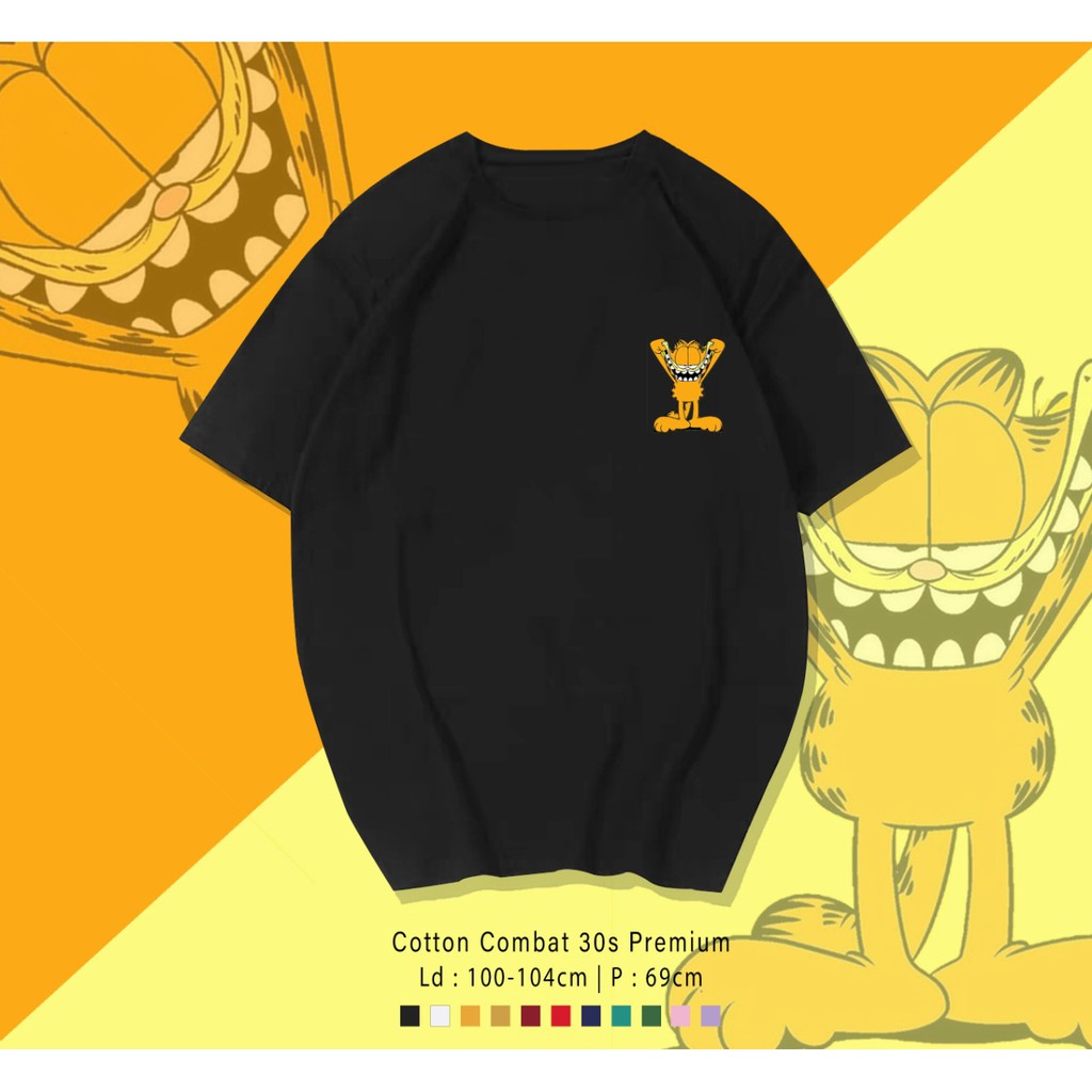 GARFIELD KUCING  / TERMURAH BAJU KAOS KATUN WANITA/ PRIA UNISEX LENGAN PENDEK / TUMBLR TEE