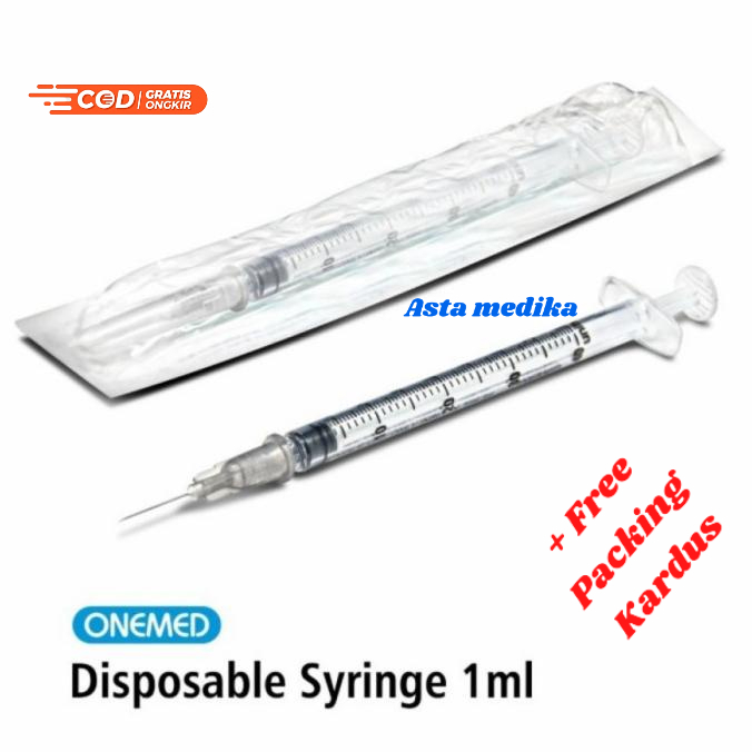 Spuit 1cc Onemed With Needle 26G x 1/2&quot; Disposable Syringe 1cc Onemed Alat Suntik 1ml Onemed Suntikan 1ml OneMed