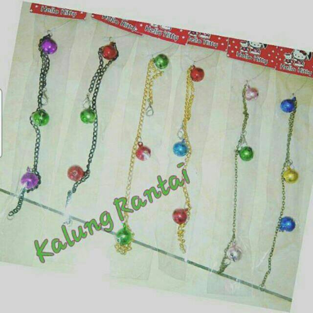 Kalung rantai kucing bell warna warni 16mm