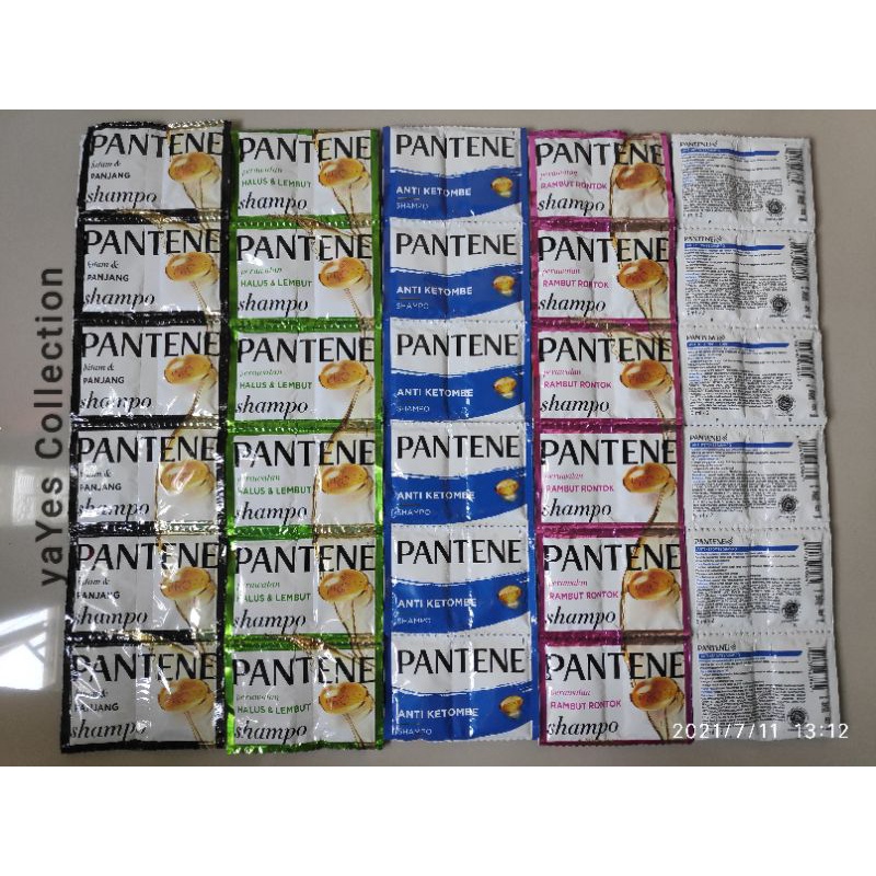 Pantene sampo Conditioner 12 sachet 10ml Rencengan Rambut Hitam Panjang Ungu Rambut Rusak shampo renceng pro V pantine hijau