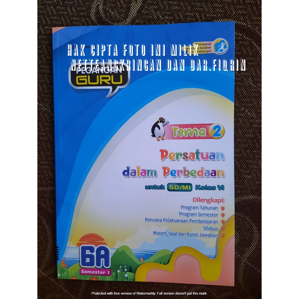 Buku Pegangan Guru K13 Kelas 6 Tematik semester 1 SD MI 1 2 3 4 5 dijual per tema revisi 2018