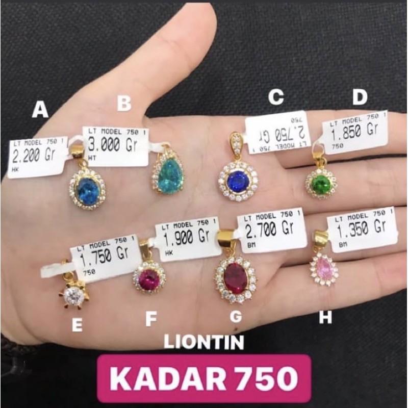 Liontin Emas Asli - Liontin Emas Kadar 750 - Toko Emas - Toko Mas asli - Liontin Huruf inisial