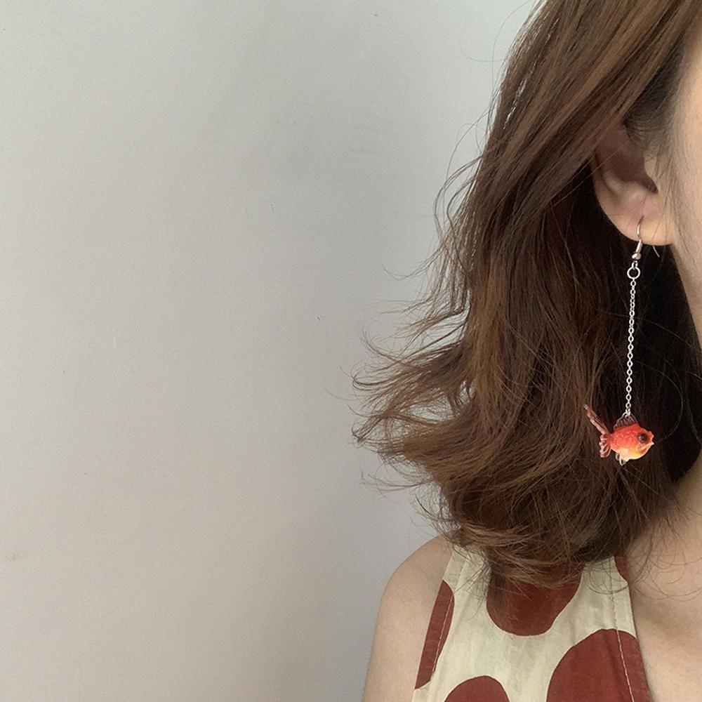 Agustina Liontin Ikan Mas Keberuntungan Gaya China Diy Liontin Menjuntai Anting Drop Earrings Temuan Perhiasan