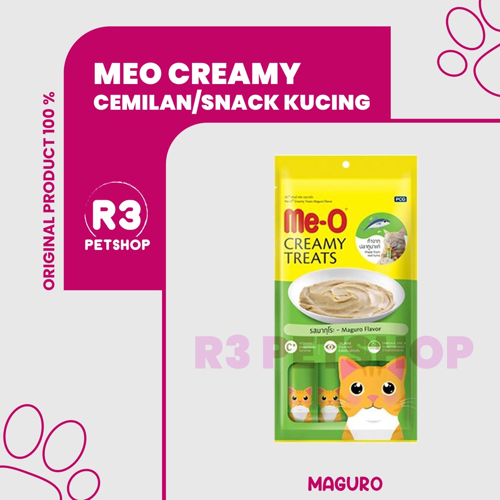 Makanan Snack Kucing MEO Creamy All Variant 60gr @1dus 12pcs