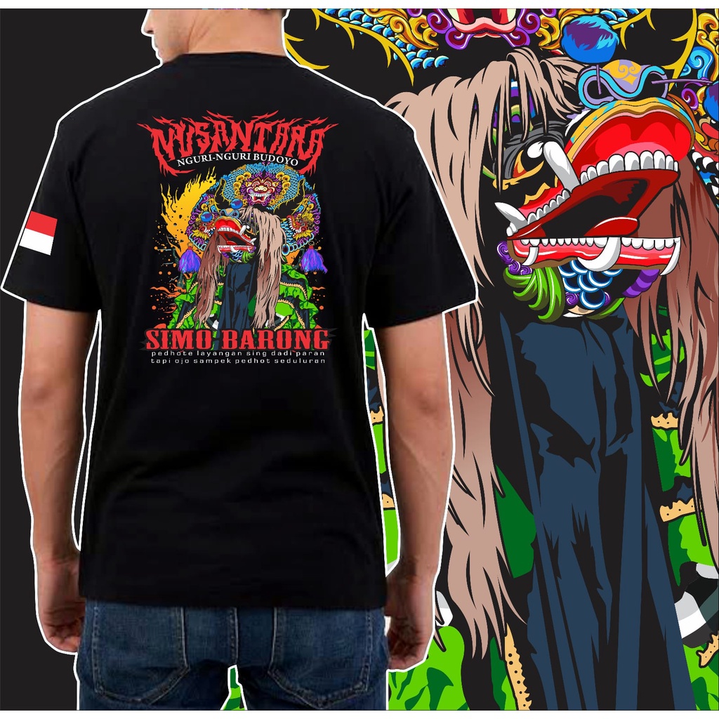 Kaos Barong Devil Combed 30s Baju Kaos Singo Barong Nusantara Pria Wanita
