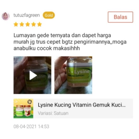 LYSINE TOPLES - Lysine Kucing Vitamin Gemuk Kucing Vitamin Nafsu Makan Imun Kucing