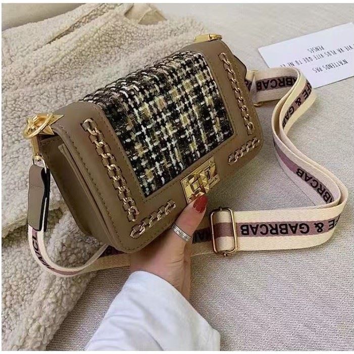 TASHAPPY JT505521 Tas SELEMPANG Wanita Motif Casual Talpan Garis Terbaru model korea supplier tas import