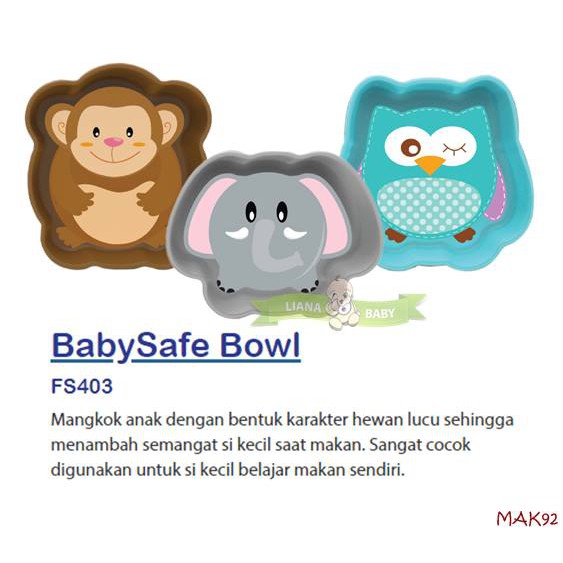 MAK92 MANGKOK BAYI BABYSAFE BOWL FS403 MANGKOK ANAK ANIMAL