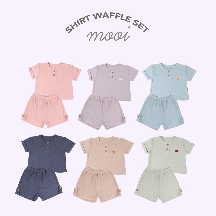 Mooi Shirt Waffle Set - Setelan Anak