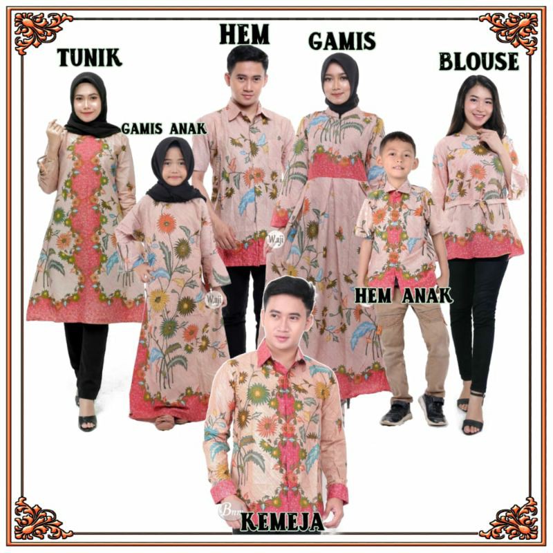 Produsen Baju Batik Couple Satu Keluarga Motif Encim VmK6qmetqZzWew