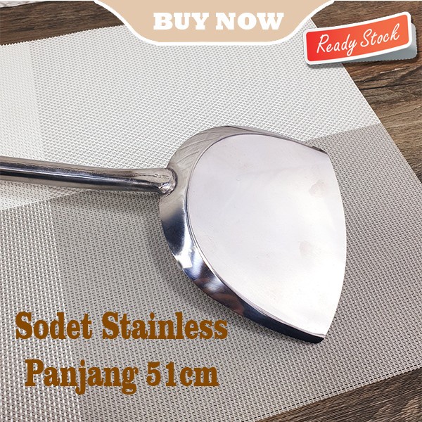 Sodet Stainless gagang Kayu 51cm kapsitas Sodet koki sodet panjang
