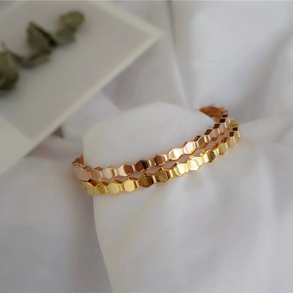 Gelang Emas 8K Wanita Gelang Gesper Emas Premium