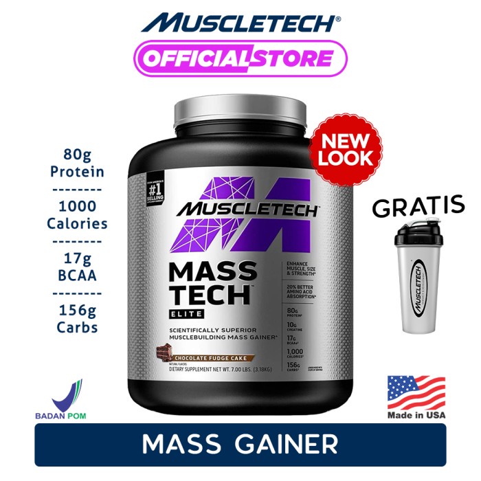 

MUSCLETECH MASSTECH GAINER 7 LBS - Coklat Suplemen Susu Fitness Penggemuk Penambah Berat Badan Carnivor Bpom Fitness Amino Tanpa Olahraga X7N0X1L8W9 Whey Protein Penggemuk Fitness Pembakar Lemak Kapsul Pembentuk Otot Protein Isolate Supelmen Gym Hydro Whe