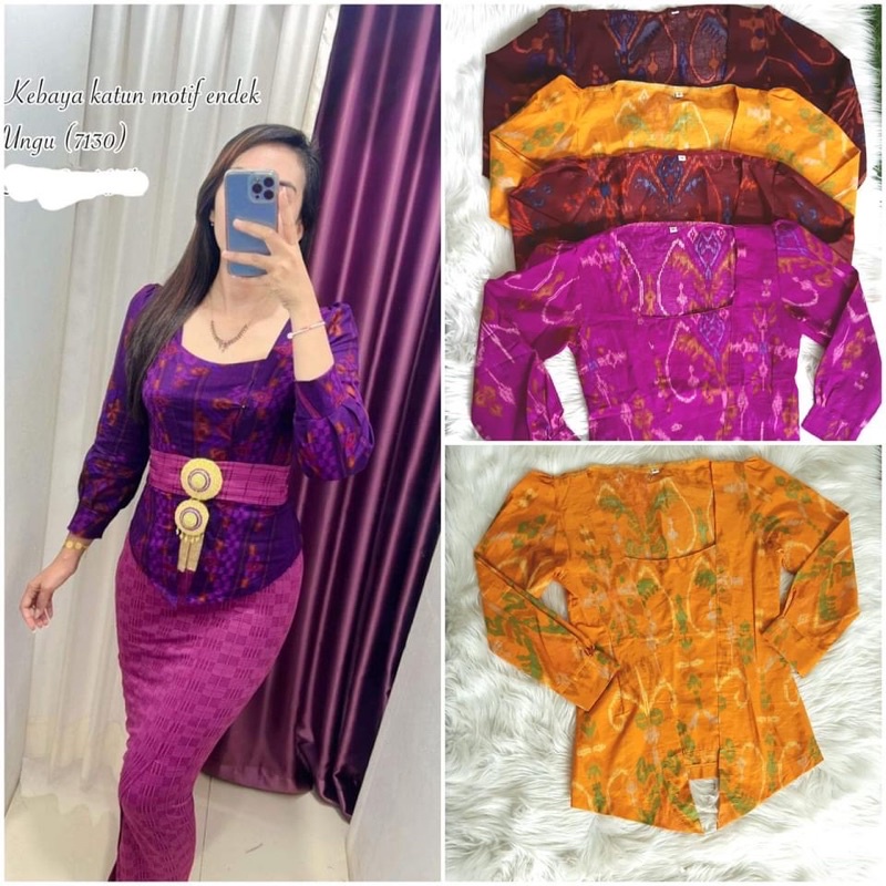 Kebaya jadi premium katun endek stretch