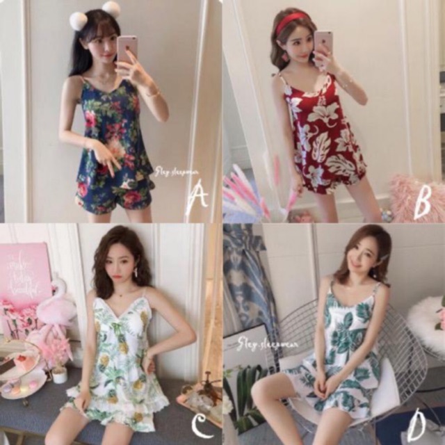 Set Singlet import / baju tidur wanita / baju tidur import