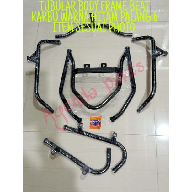 TUBULAR BODY FRAME HONDA BEAT KARBU WARNA HITAM PALANG 6 ITEM SESUAI PHOTO