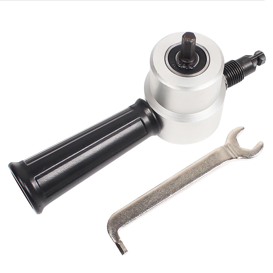 Nibble Metal Cutting Double Head Sheet Nibbler Saw Cutter Tool Drill Attachment Free Cutting Tool