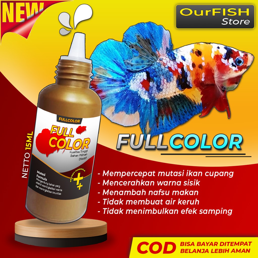 OURFISH - Fullcolor Obat Mutasi Ikan Cupang Multicolor Mempercepat Full Block Meningkatkan Pigmentasi