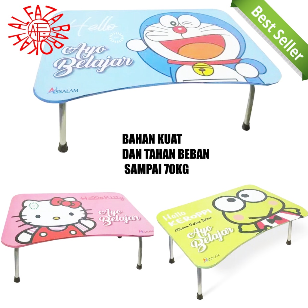 Meja belajar lipat meja belajar lipat karakter meja belajar lipat ayo belajar motip hellokity