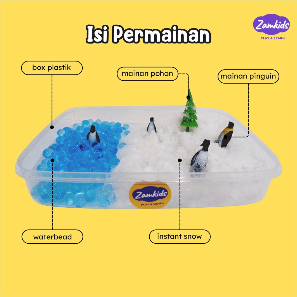 SENSORY BOX PLAY MAINAN EDUKASI MONTESSORI MONTESORI ANAK BALITA BAYI SNOW SALJU