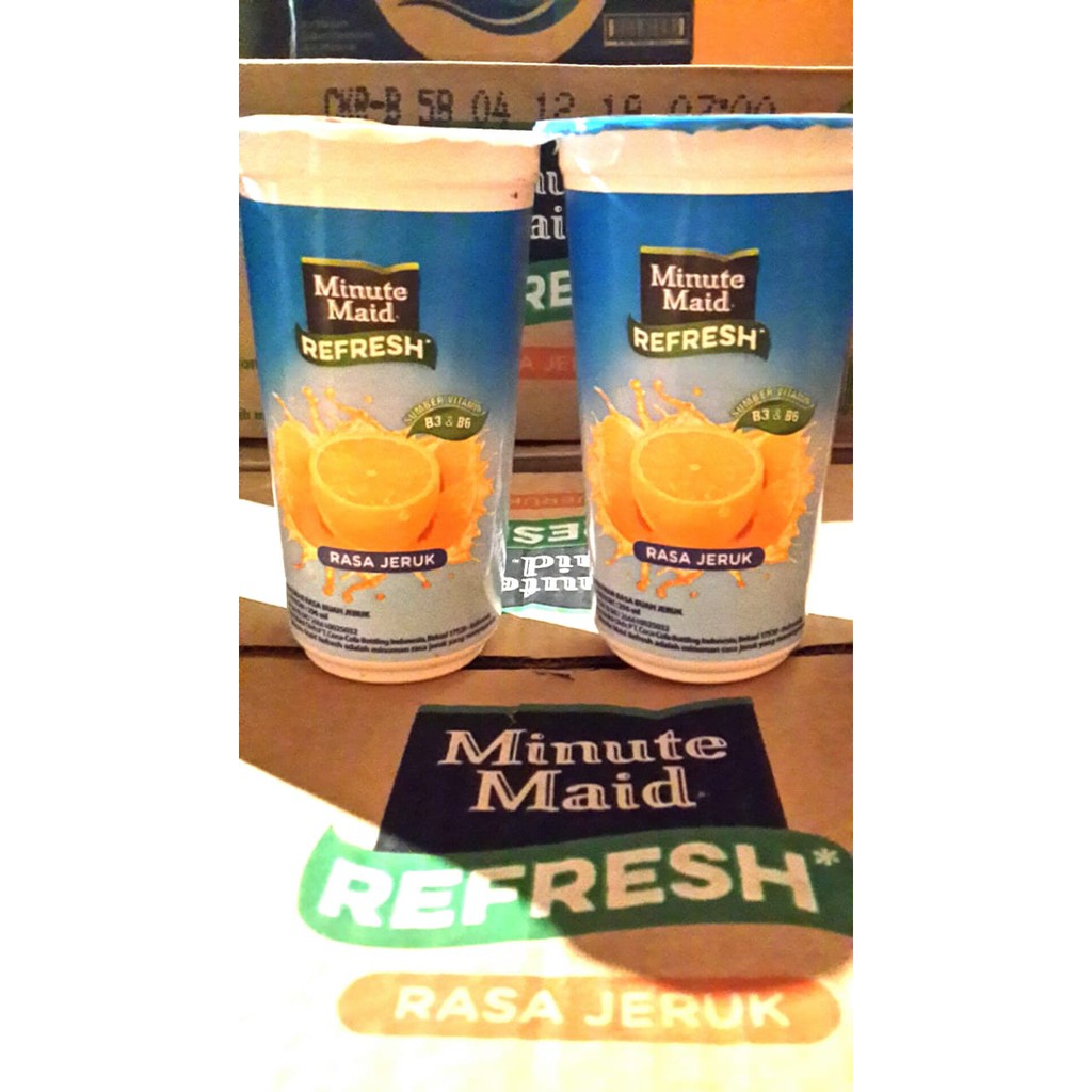 Minute Maid Refresh (Pulpy Gelas) 1 kardus isi 24 pcs @296 ml