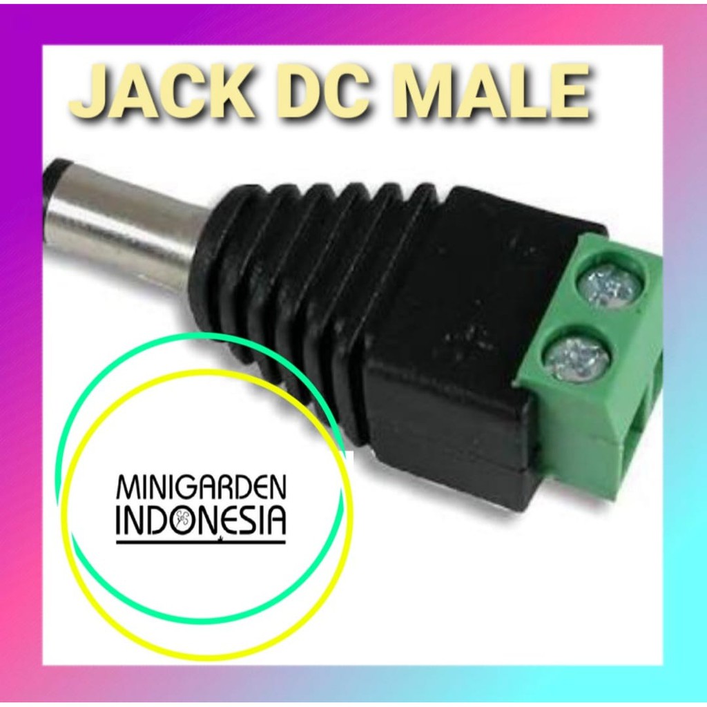 JACK DC MALE konektor kamera cctv adaptor socket pompa hidroponik alat siram irigasi taman