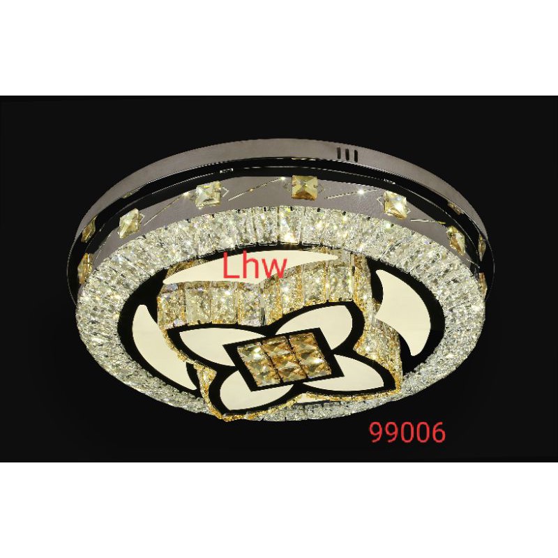 Lampu hias plafon led kristal remote dekorasi ruang tamu