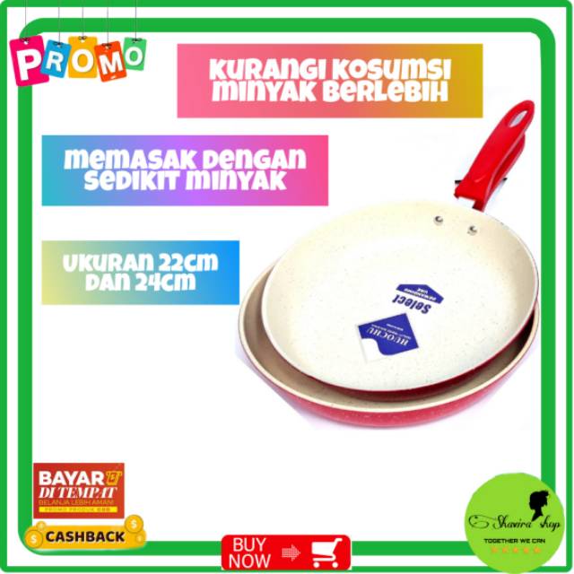 Teflon anti lengket teplon peralatan masak marble kuali masak teflon keramik teflon masak 22 cm