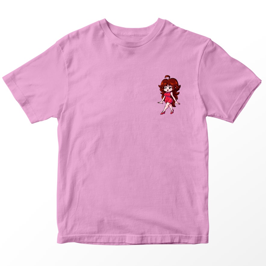 Kaos Friday Night Funkin Anak Gambar Girlfriend FNF, Warna Pink, Umur 1-10 Tahun