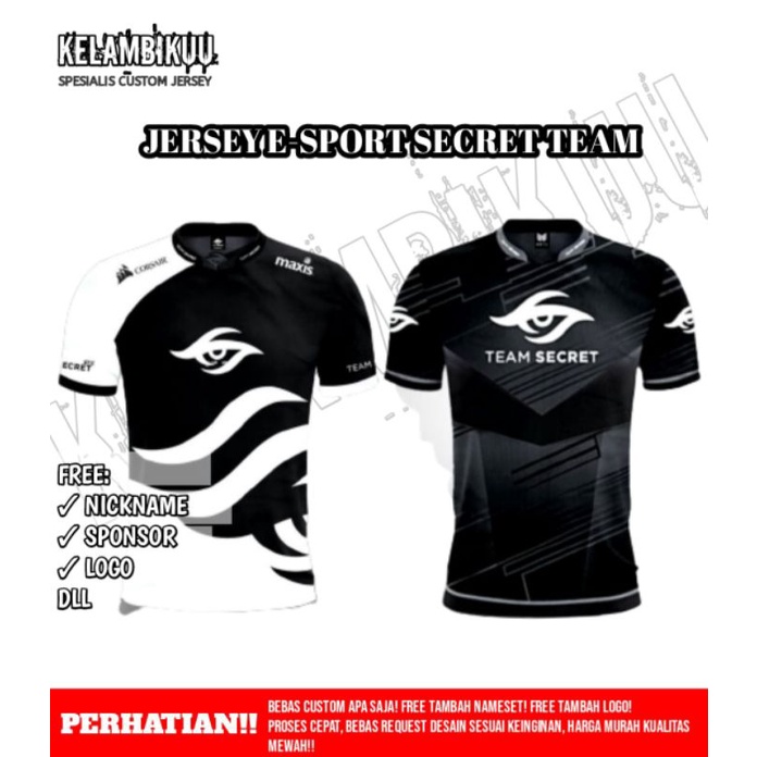 JERSEY SECRET TEAM TERBARU/BAJU KAOS ESPORT SECRET