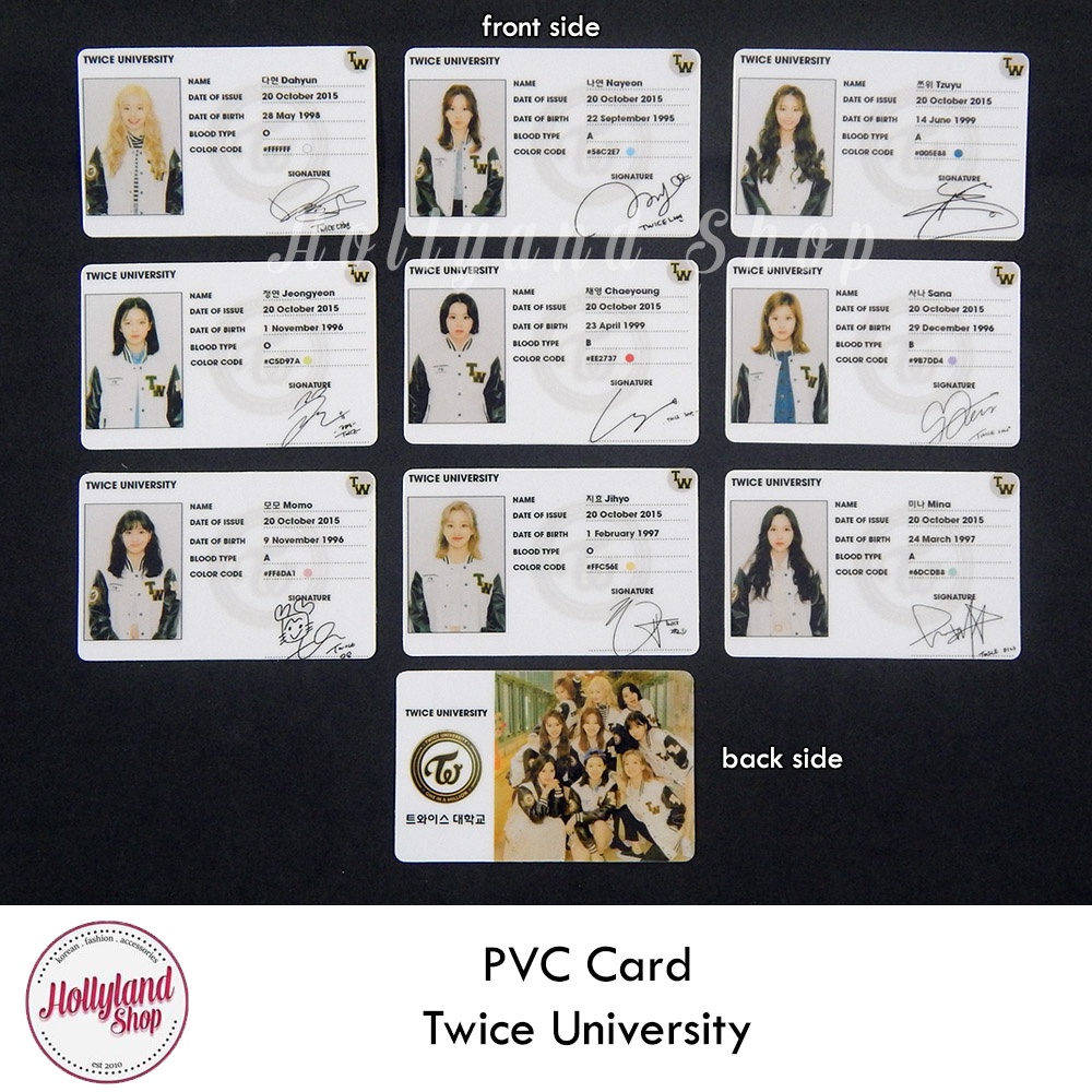 

Kartu PVC ID TWICE UNIVERSITY MEMBER Unofficial