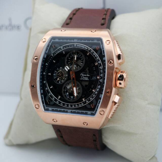 Jam tangan Alexandre Christie AC 6411 rose gold full