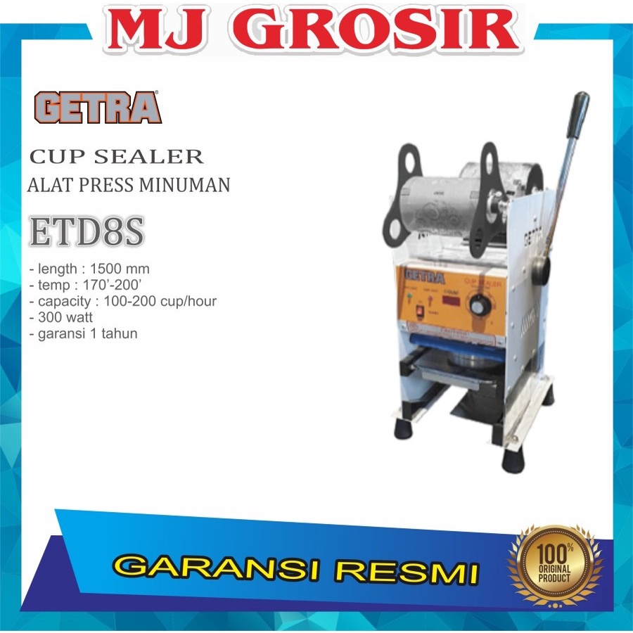 GETRA CUP SEALER GEA GETRA ETD 8S CUP MINUMAN ALAT PRESS PLASTIK