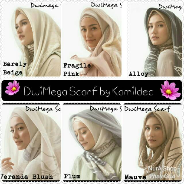 SALE & NEW DwiMega Scarf Aloha by Kami Idea - Hijab Segi4 Kamiidea