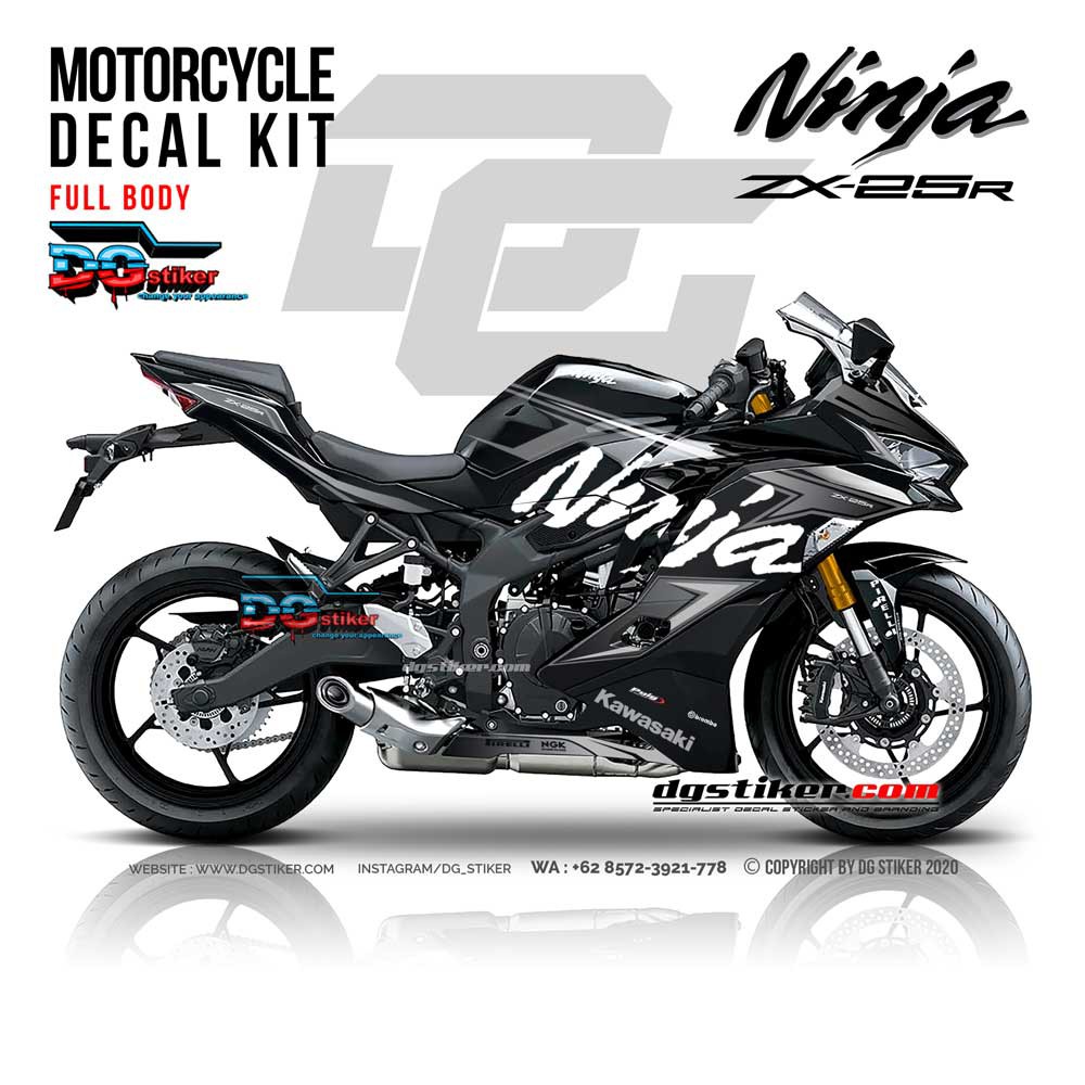 Decal Striping Full ZX25R Hitam Simpel