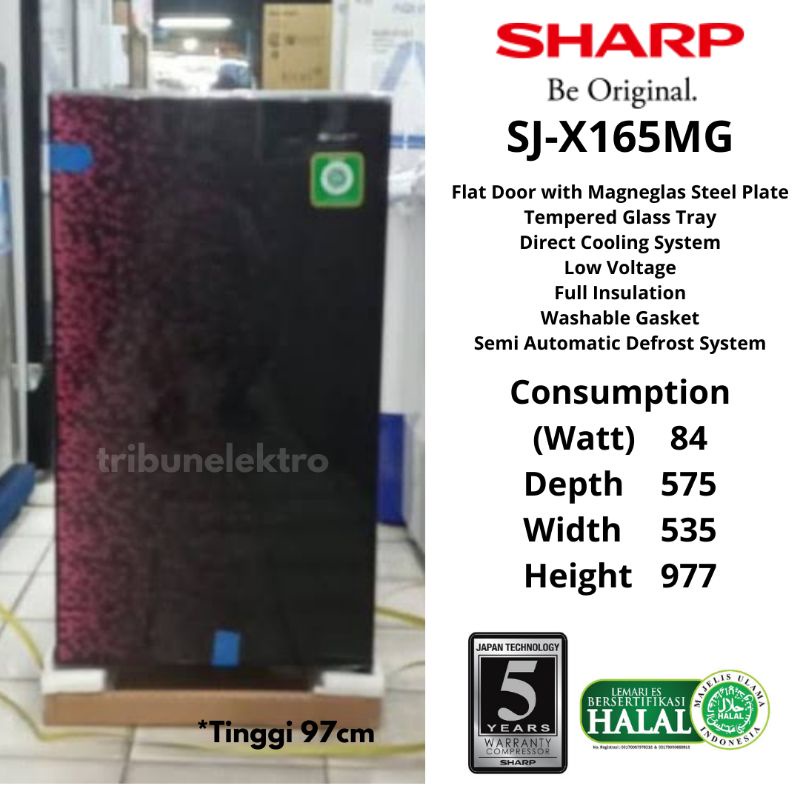 Kulkas Sharp 1 Pintu SJ-X165MG-GB/GR Satu Pintu TOKO ELEKTRONIK TEGAL PEMALANG