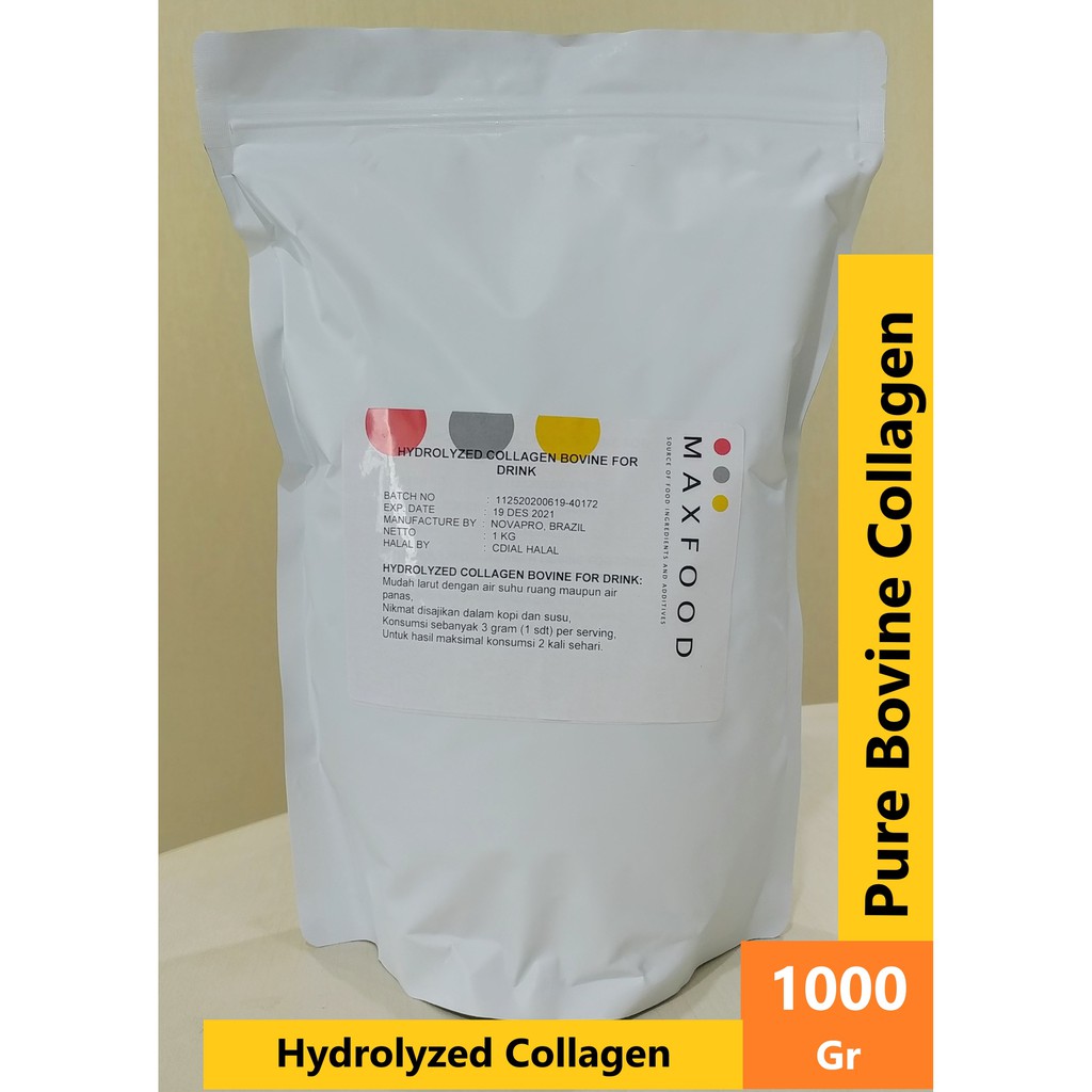 1KG - Pure Hydrolyzed Bovine Collagen Peptides / Bubuk Kolagen Bovine Murni / Kolagen Sapi