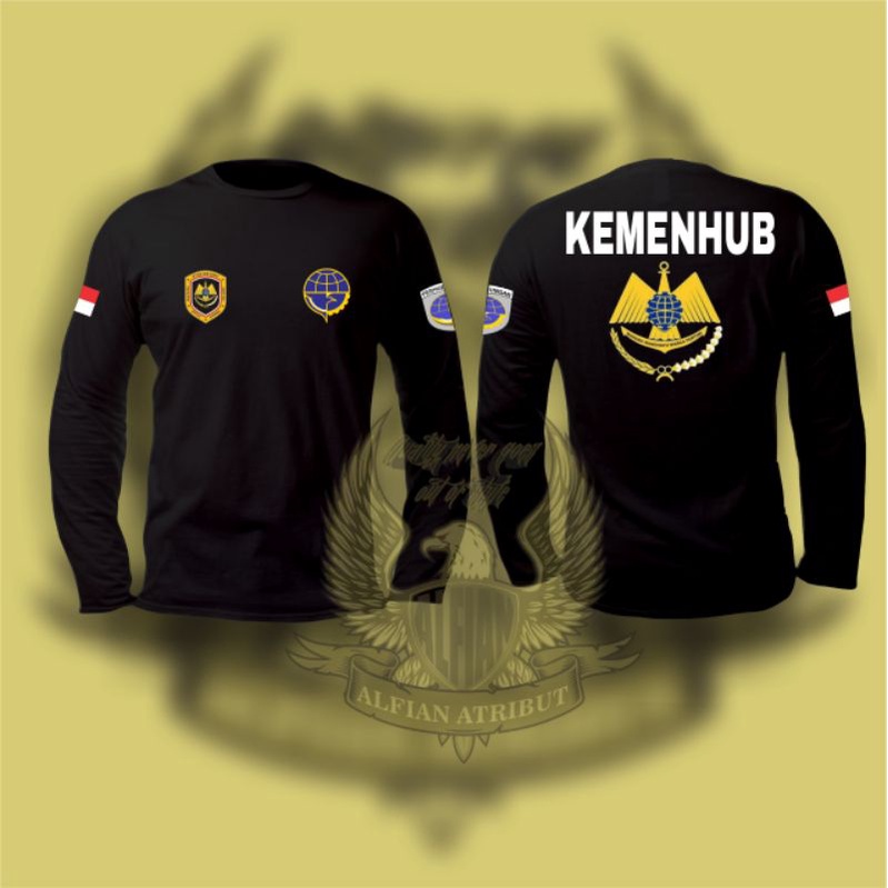 kaos kemenhub,kaos atasan kemenhub lengan panjang,kaos pria