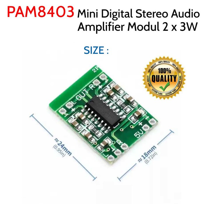 Micro Digital Modul Audio Stereo Amplifier 5V 2 Channel 3W PAM8403