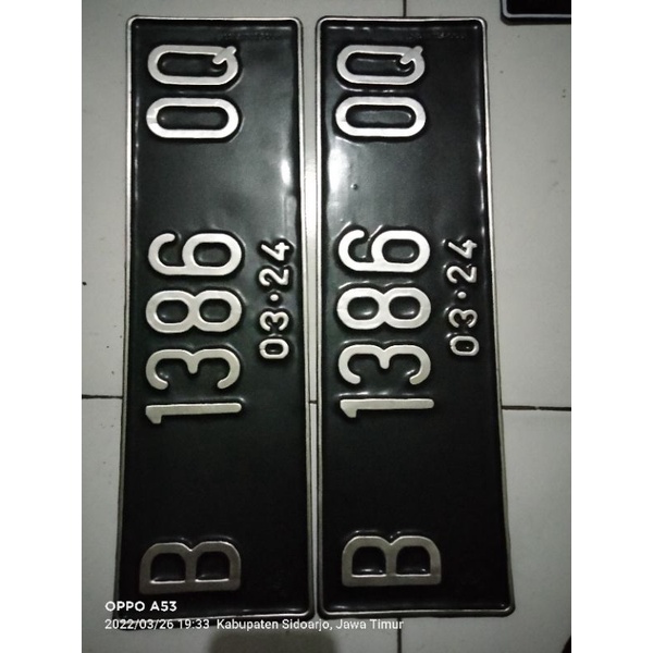 Plat mobil standart (GOSOK)  2 PCS /SEPASANG