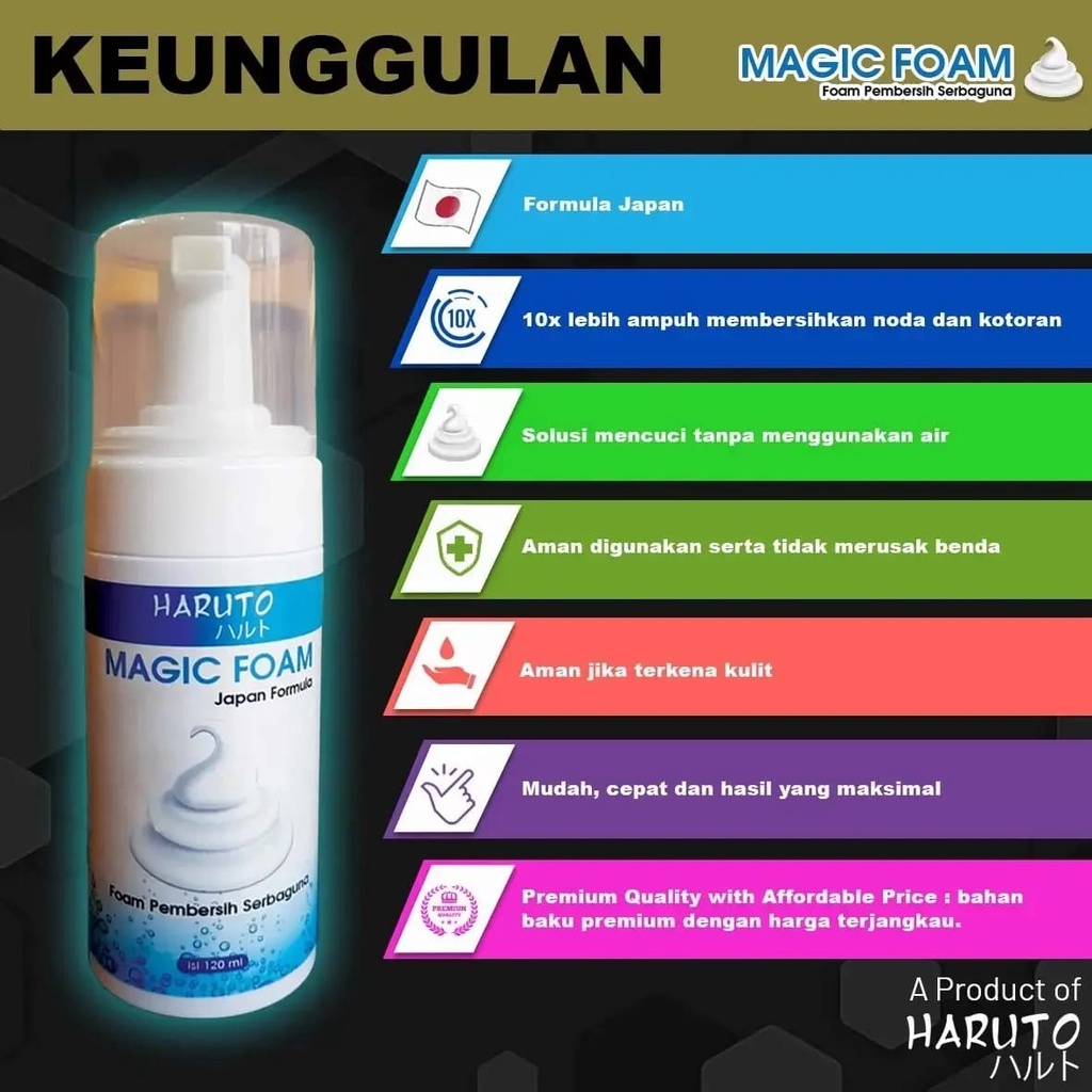 Magic FOAM Pembersih TAS pembersih Jok mobil dll 120ML