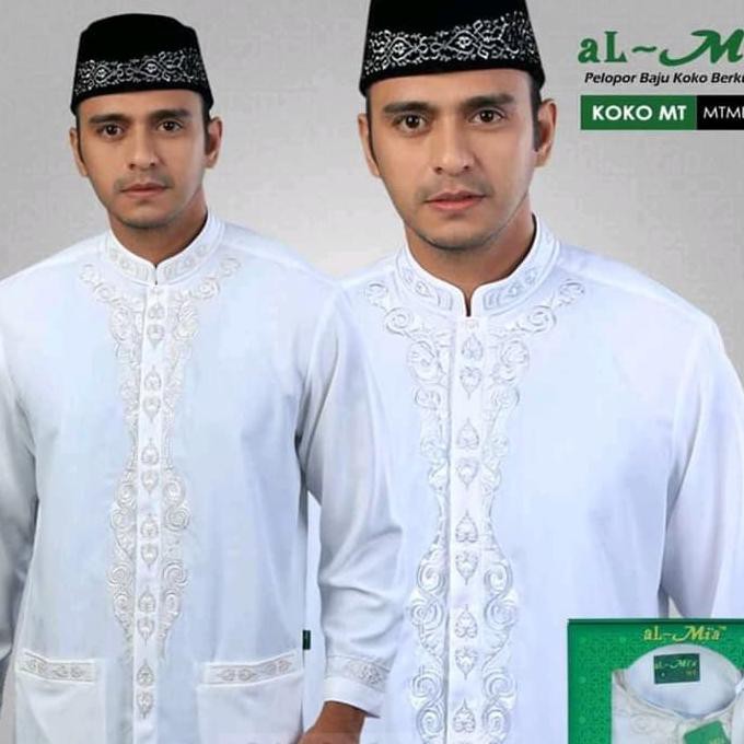 Baju Koko Al-Mia Mt (Kualitas Di Atas Al-Mia Premium) - Putih Tulang, S