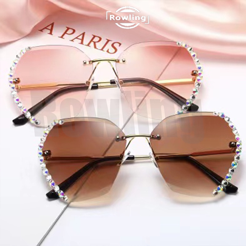 Rowling(ka-170)Kacamata  Hitam Terbaru Wanita No Frame Titanium Diamond Style Kacamata Fashion Murah/Kacamata Sunglasses Import Wanita Kacamata Fashion