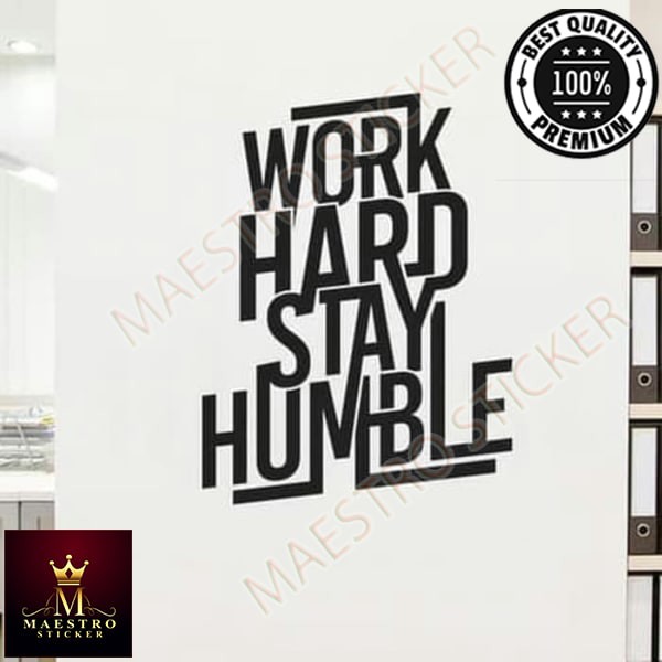 

M.STICKER Stiker Work Hard Humble Motivasi Sticker Dingding Kaca Rumah Kantor